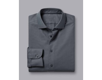 Charcoal Grey Non-Iron Diamond Stretch Texture Shirt