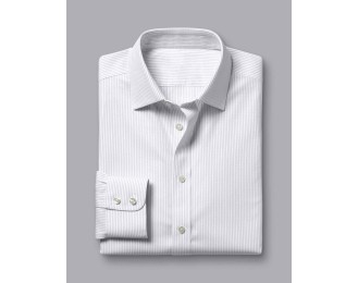 Silver GreyNon-Iron Royal Oxford Stripe Shirt