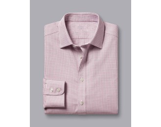 Claret Pink Non-Iron Royal Oxford Check Shirt